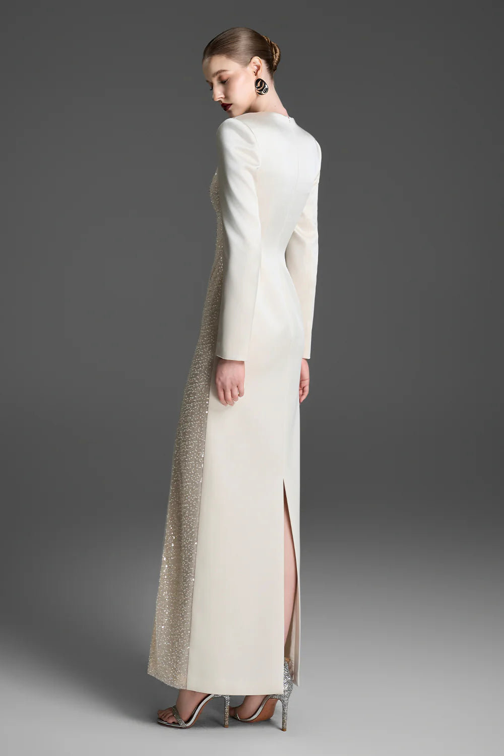 Alina Square Neck Sequin Maxi Dress