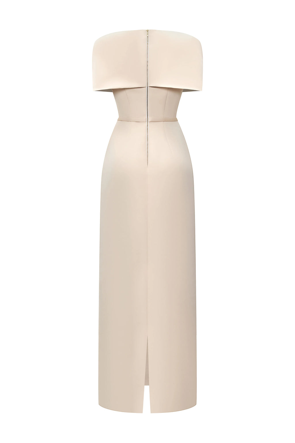 Fiorelle Sheath Cape Sleeved Satin Maxi Dress