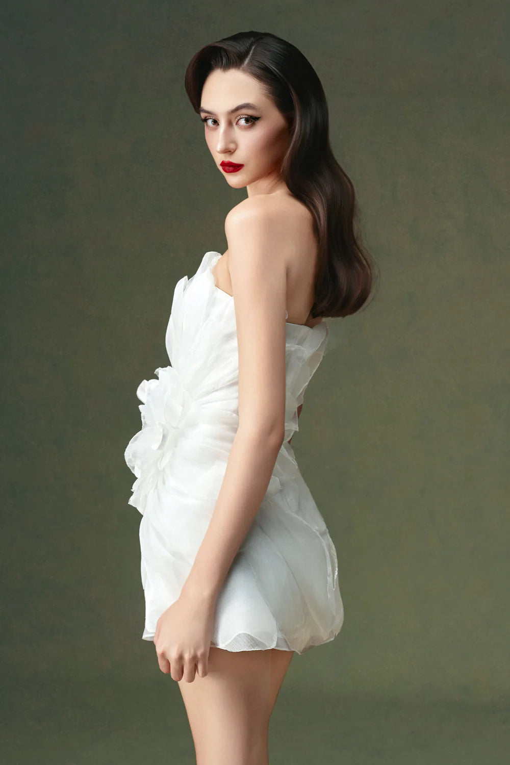 Rina Babydoll Applique Mini Dress