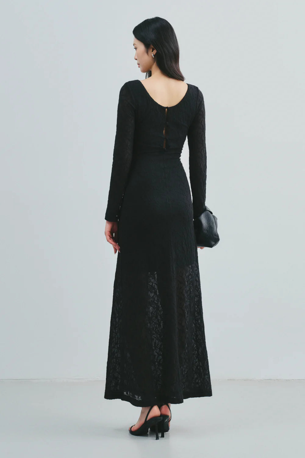 Cassia Boat Neck Lace Maxi Dress