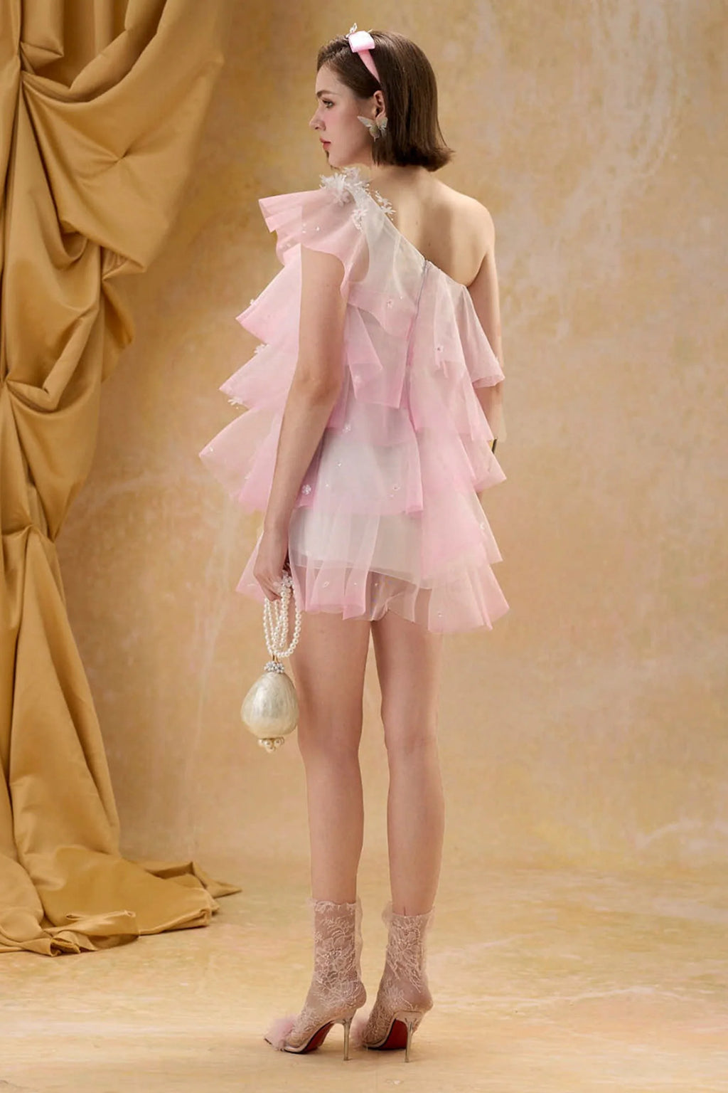 Evelina Babydoll Applique Mini Dress