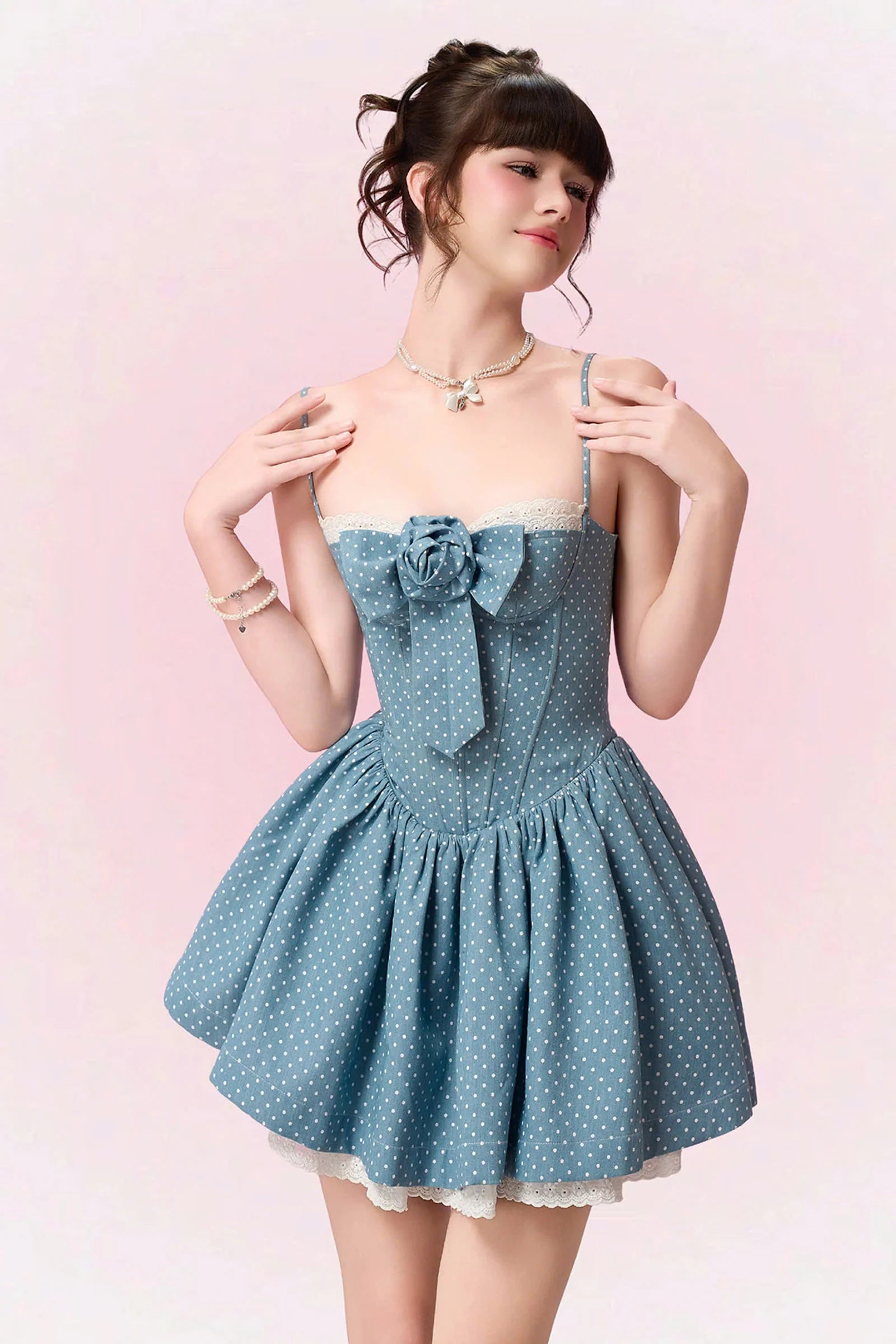 Lita Sweetheart Ribbon Mini Dress