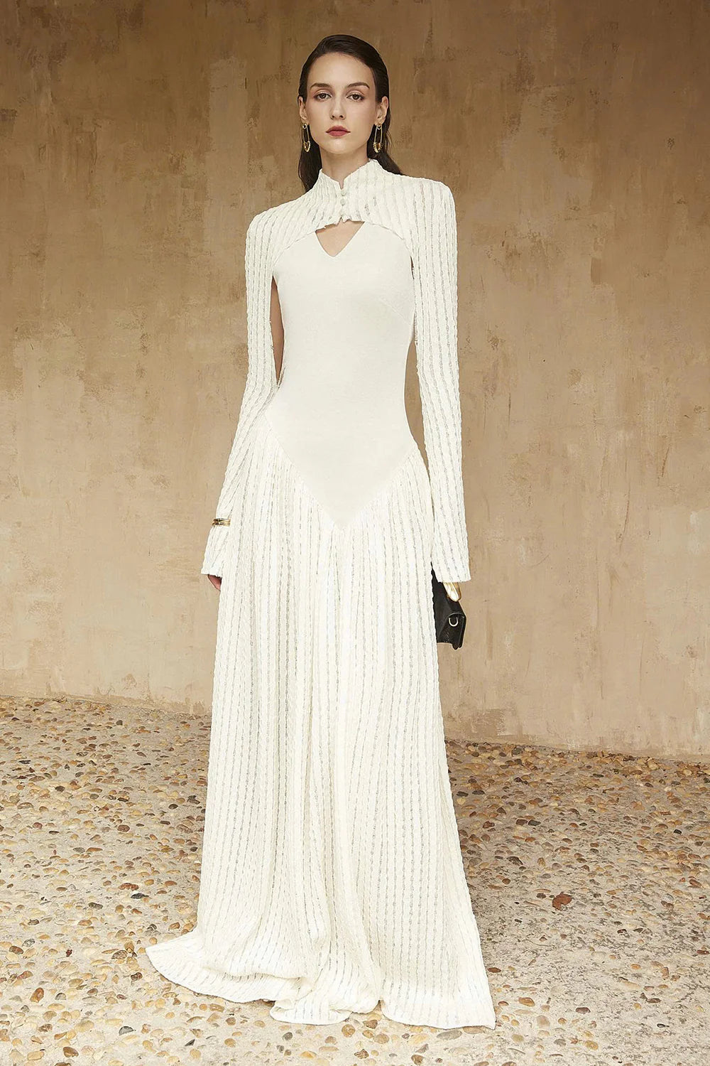 Prudence Keyhole Neck Knitted Maxi Dress