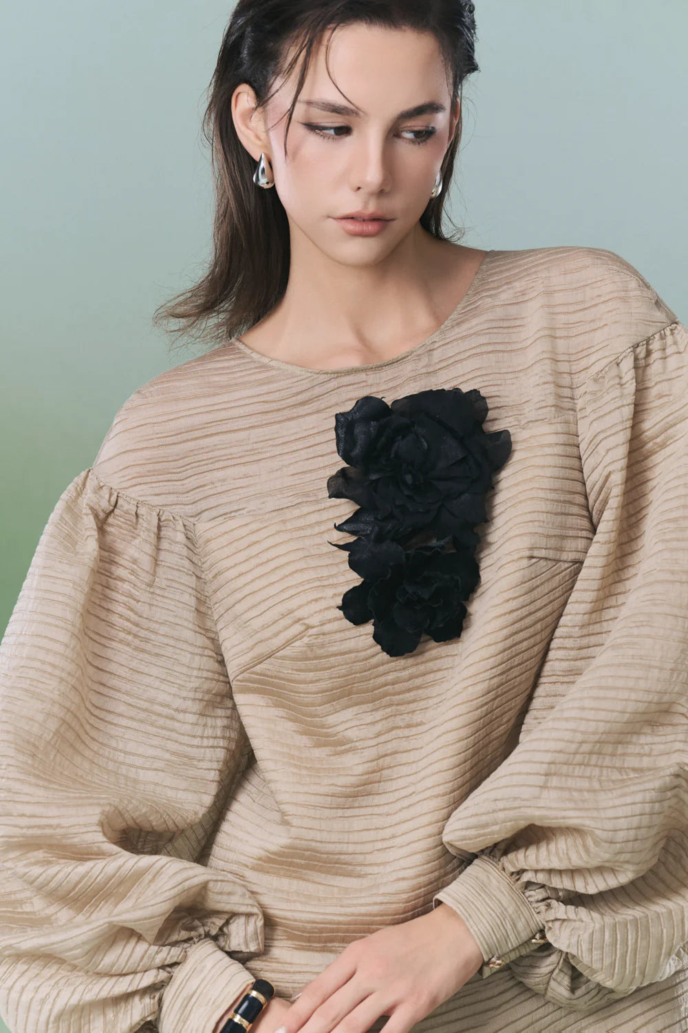 Collin Bishop Sleeve Applique Mini Dress