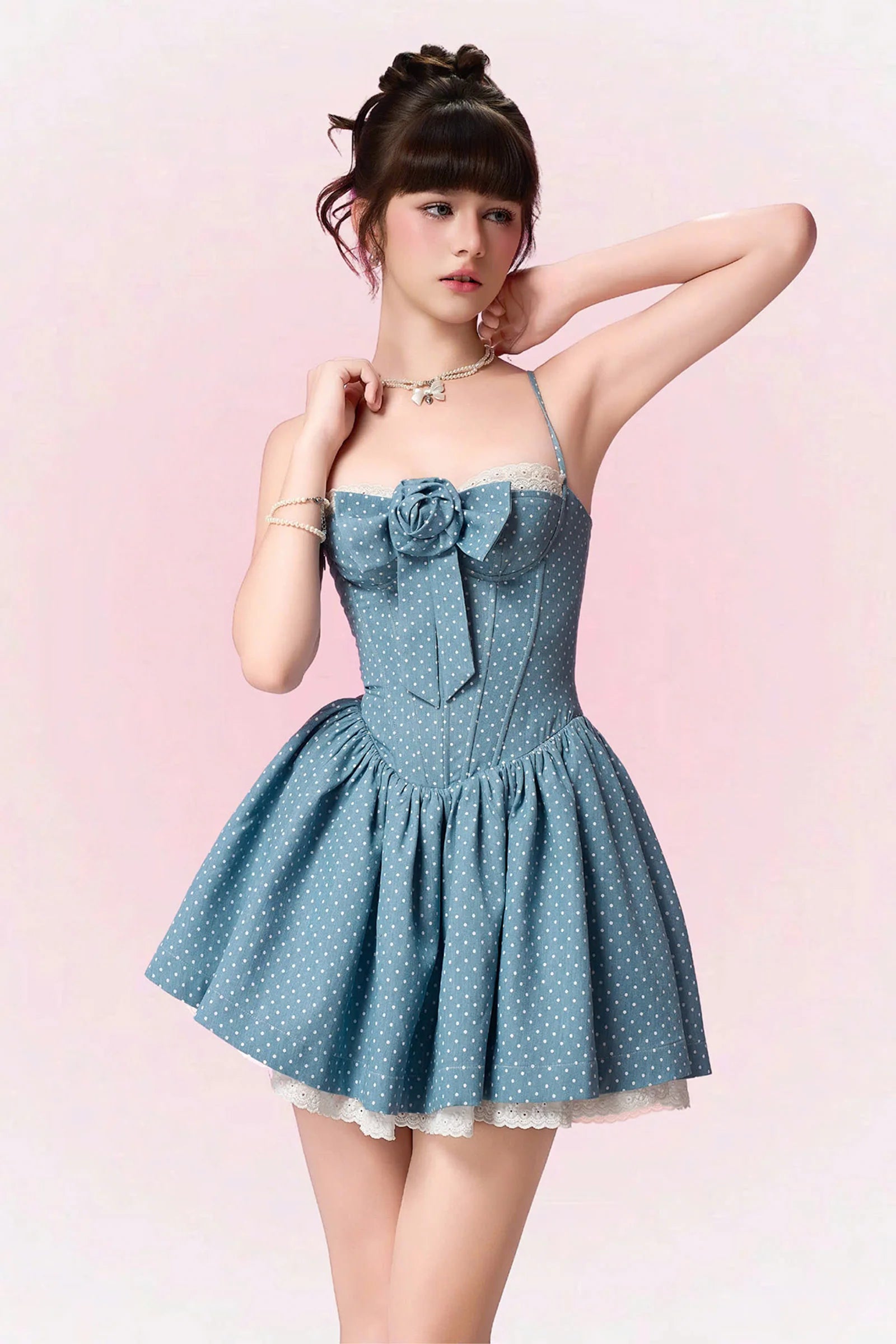 Lita Sweetheart Ribbon Mini Dress