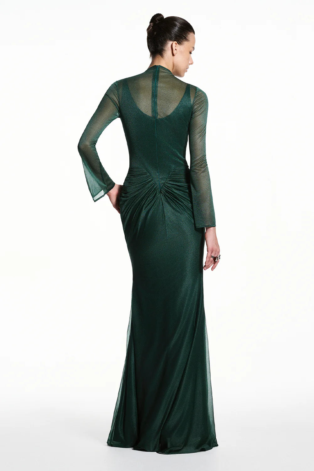 Alina High Neck Gathering Maxi Dress