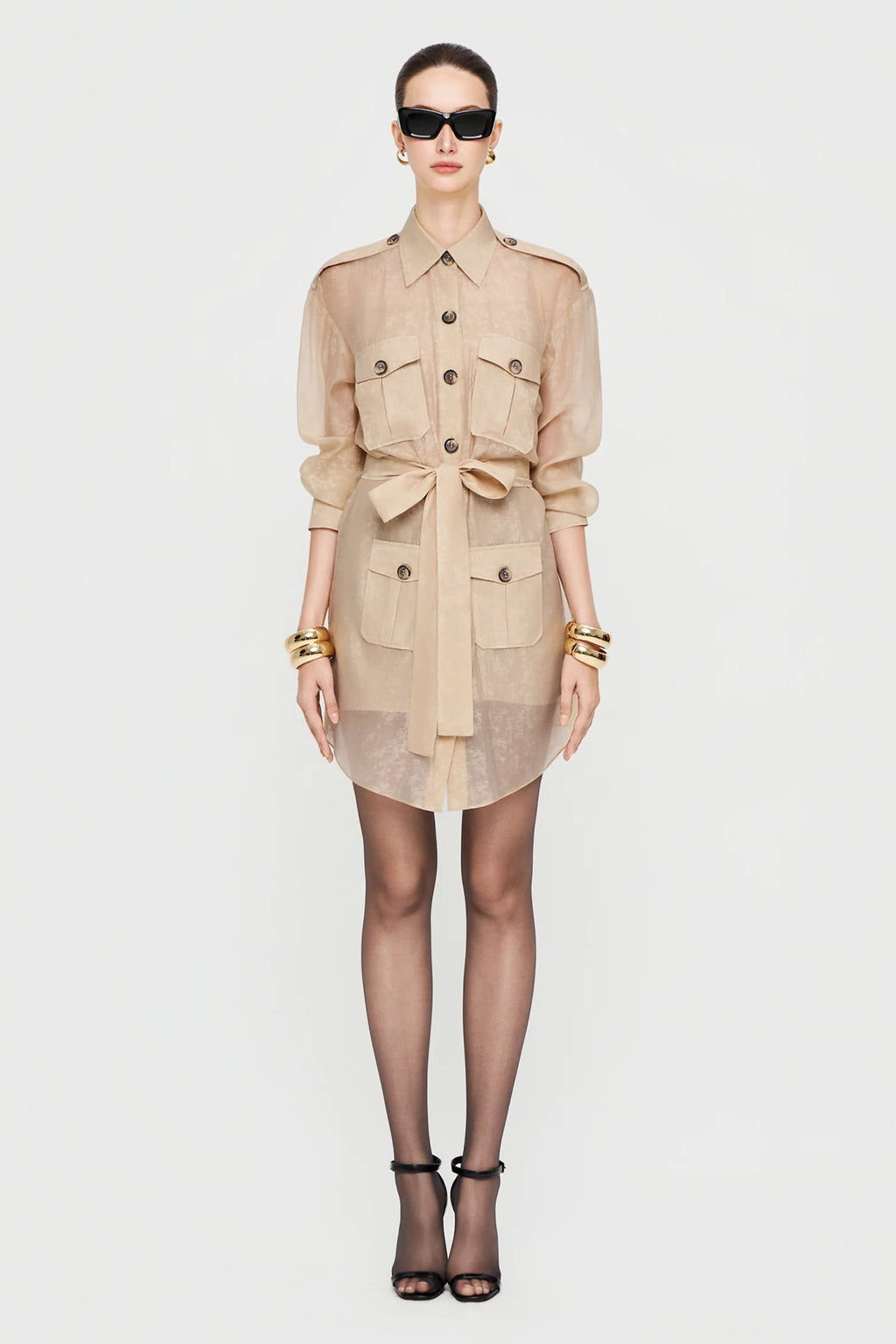 Nomade Collared Button Mini Dress