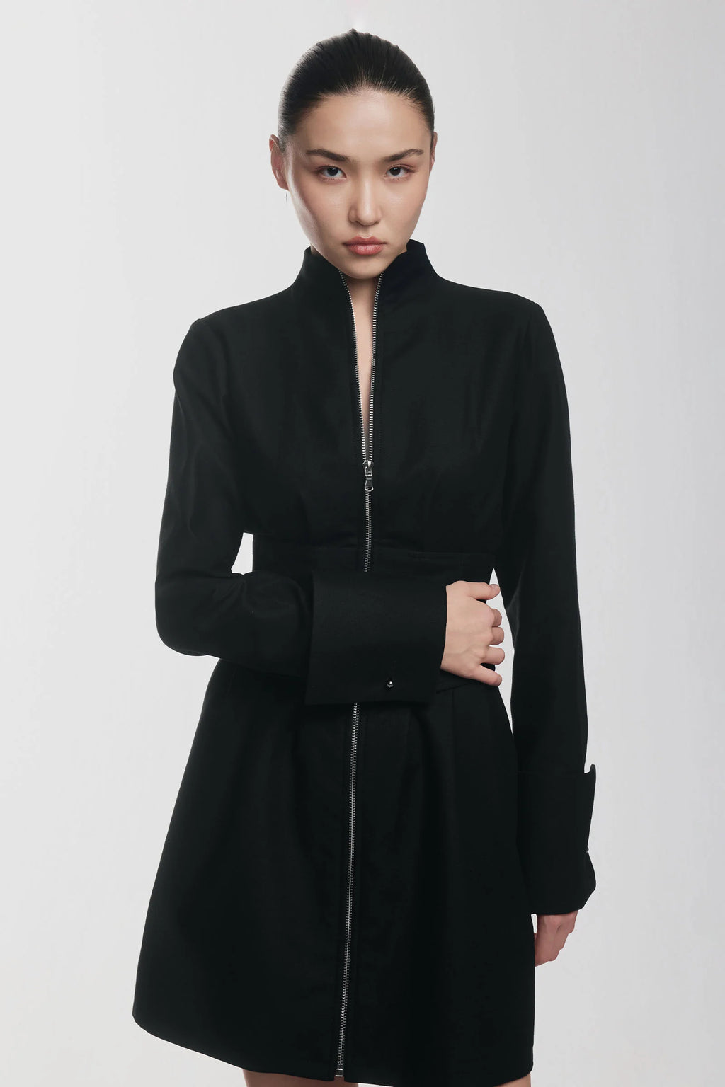 Alune Cuff Sleeve Polycotton Mini Dress