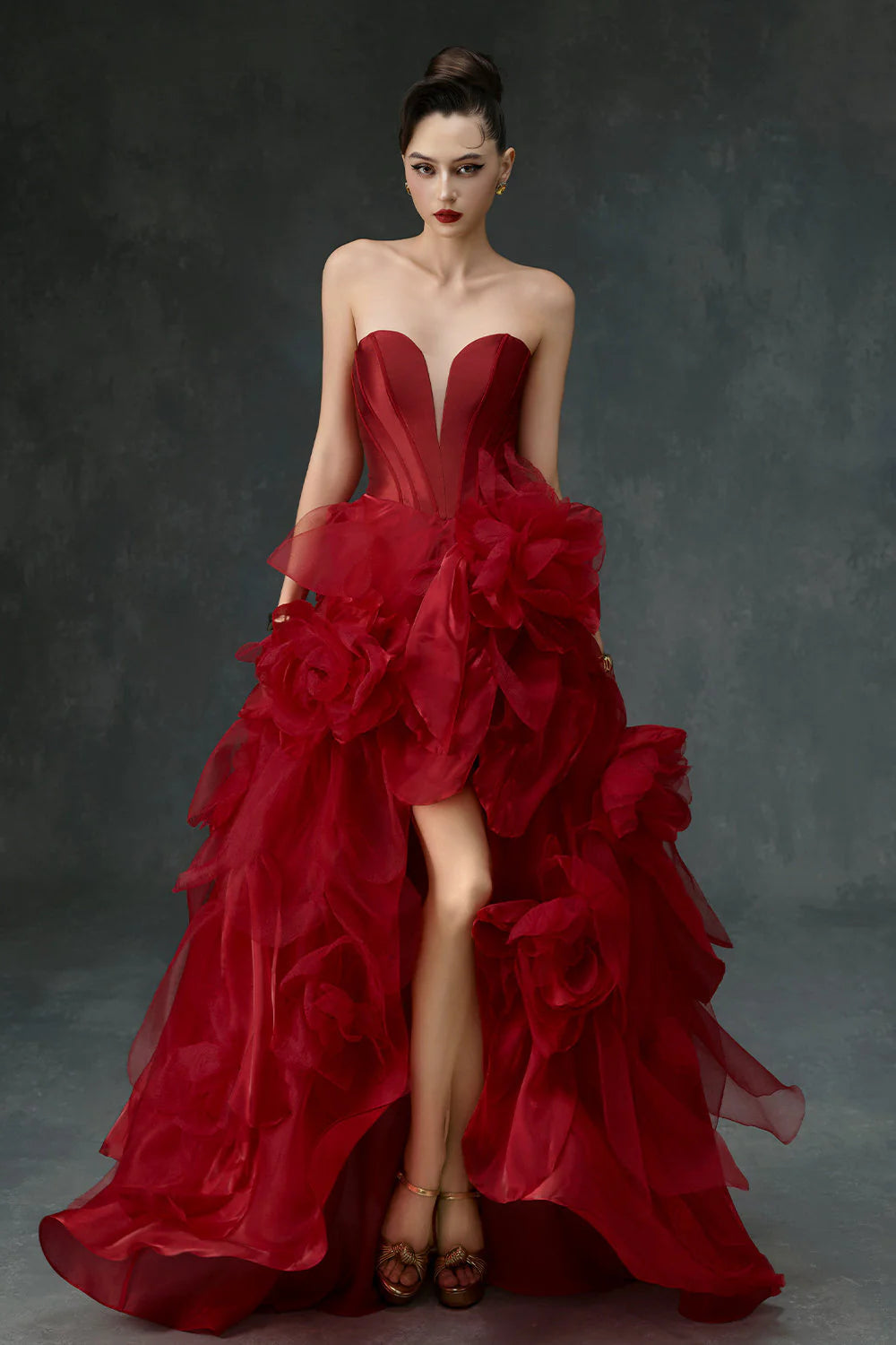 Kaela Ball Gown Applique Maxi Dress