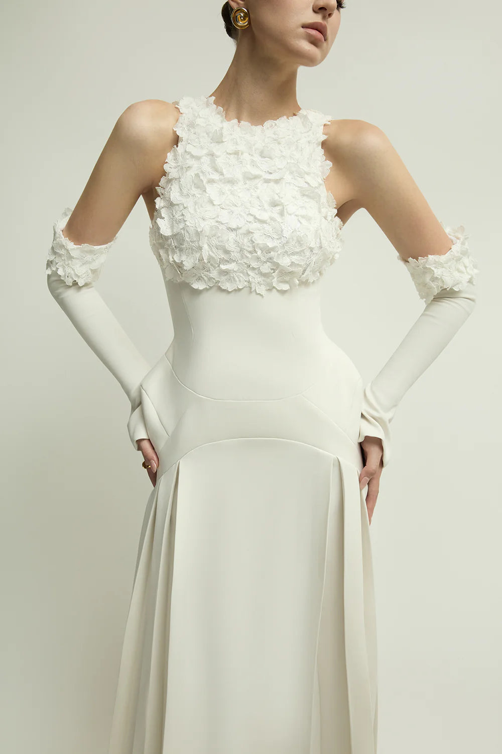 Amelie Cold Shoulder Sleeve Applique Maxi Dress