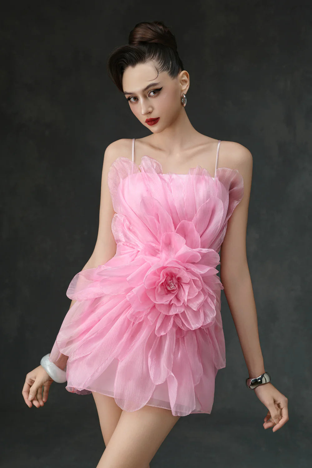 Rina Babydoll Applique Mini Dress