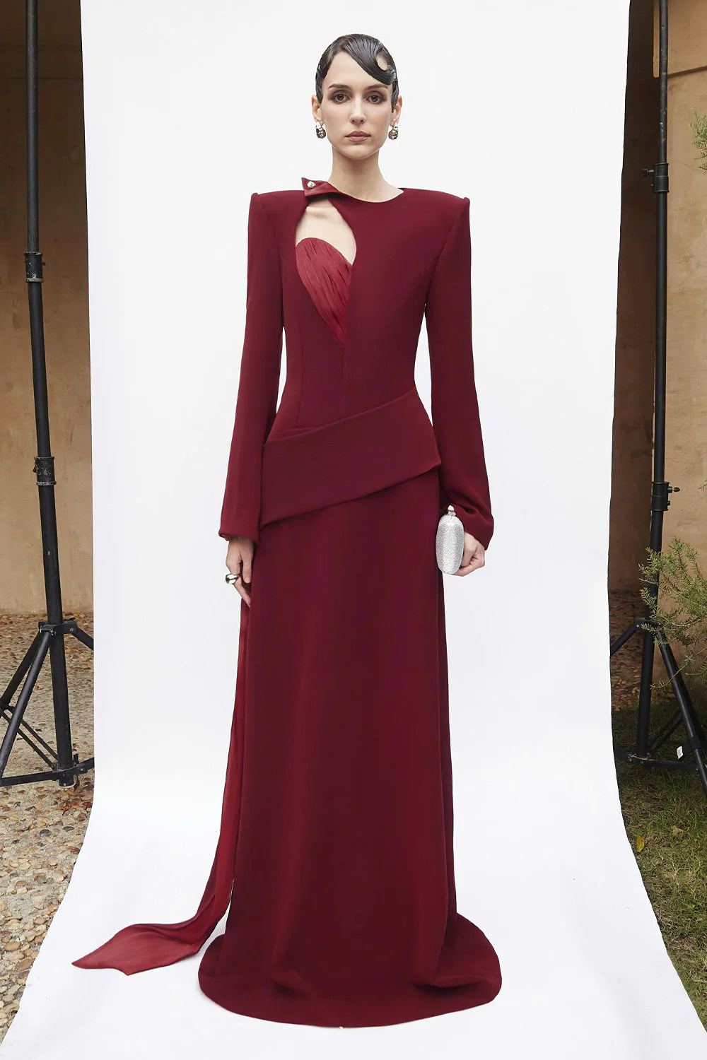 Elenor II Sheath Draped Maxi Dress