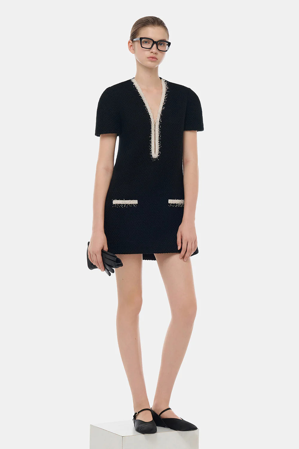 Margot V-Neck Fringe Mini Dress