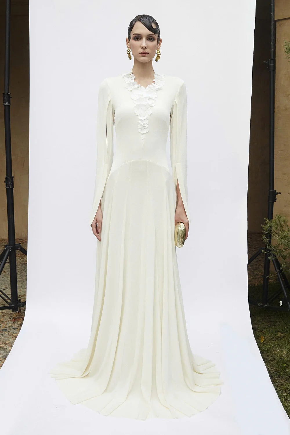 Imogen Split Sleeve Applique Maxi Dress