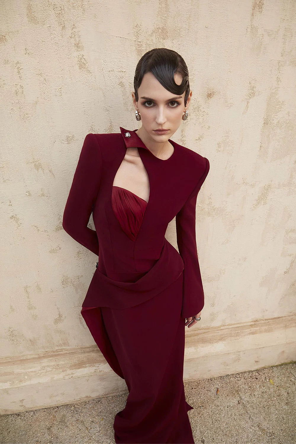 Elenor II Sheath Draped Maxi Dress