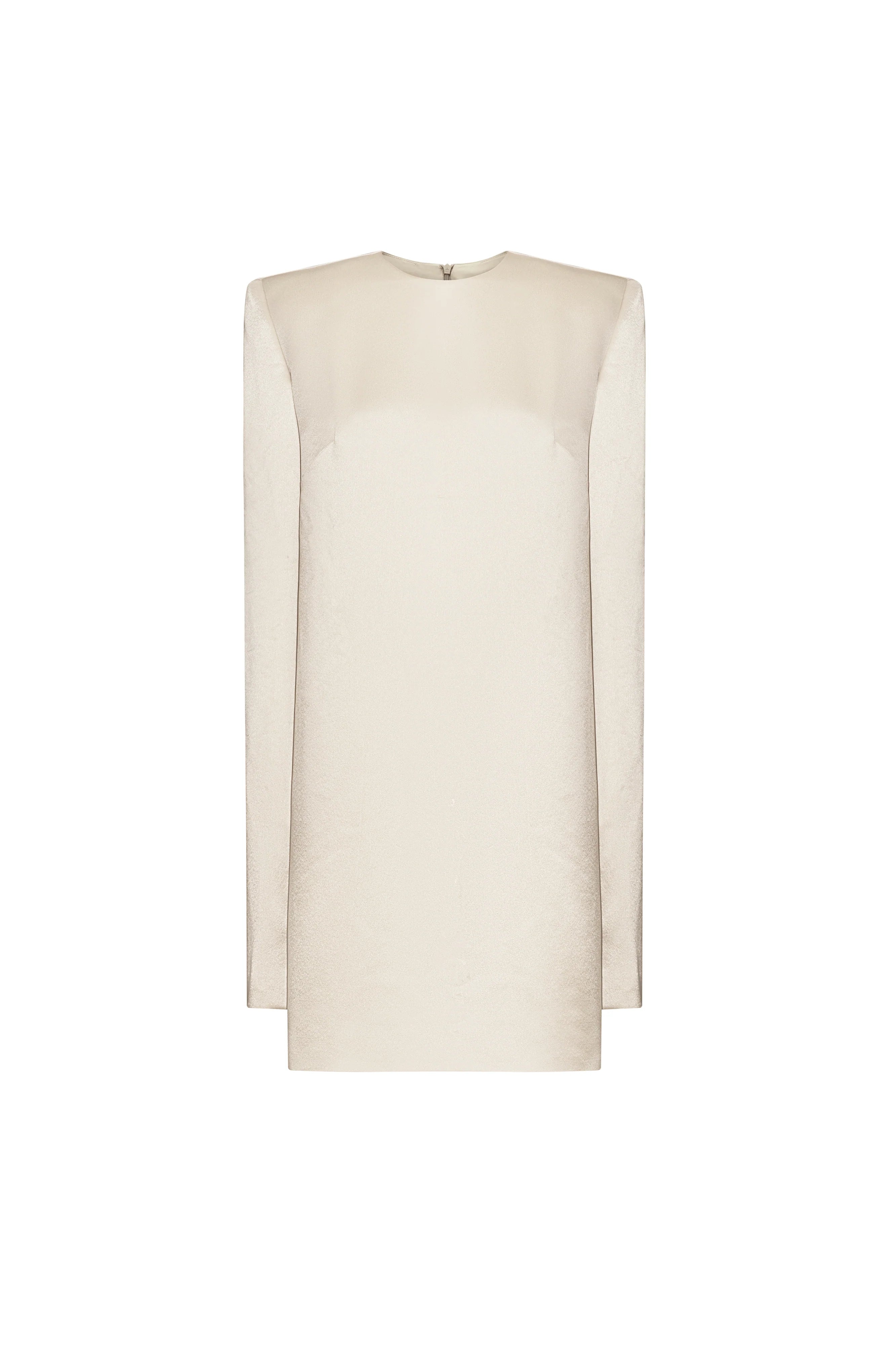 Roubaix Straight Round Neck Satin Mini Dress