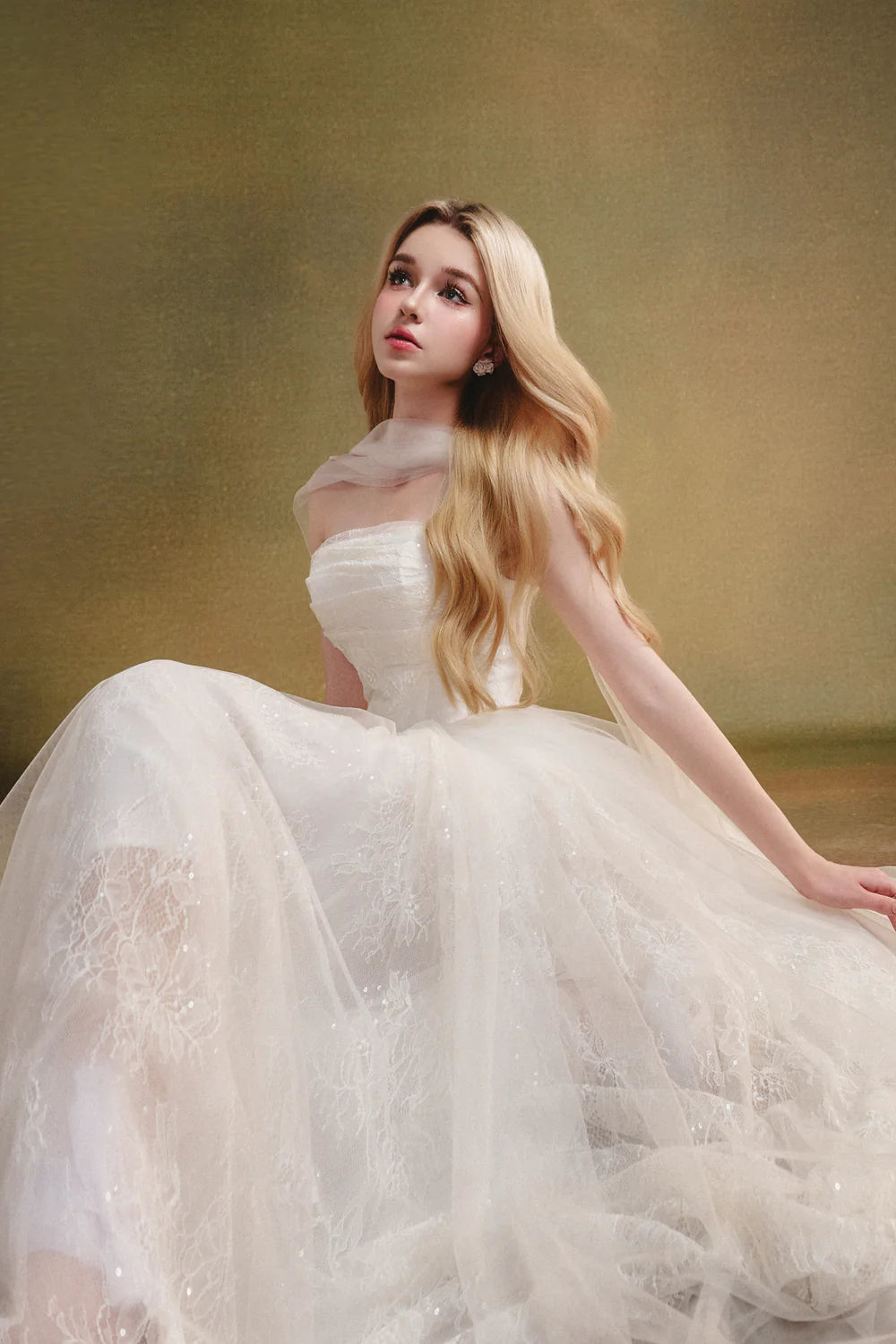 Amelia Ball Gown Gathering Maxi Dress