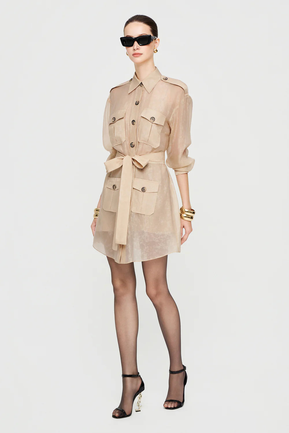 Nomade Collared Button Mini Dress