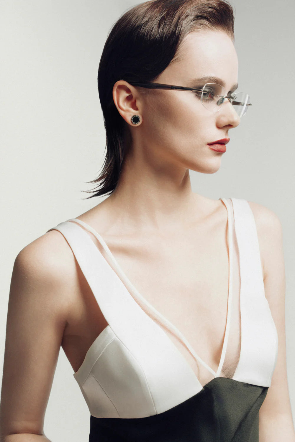 Massena Sheath V-Neck Sateen Maxi Dress