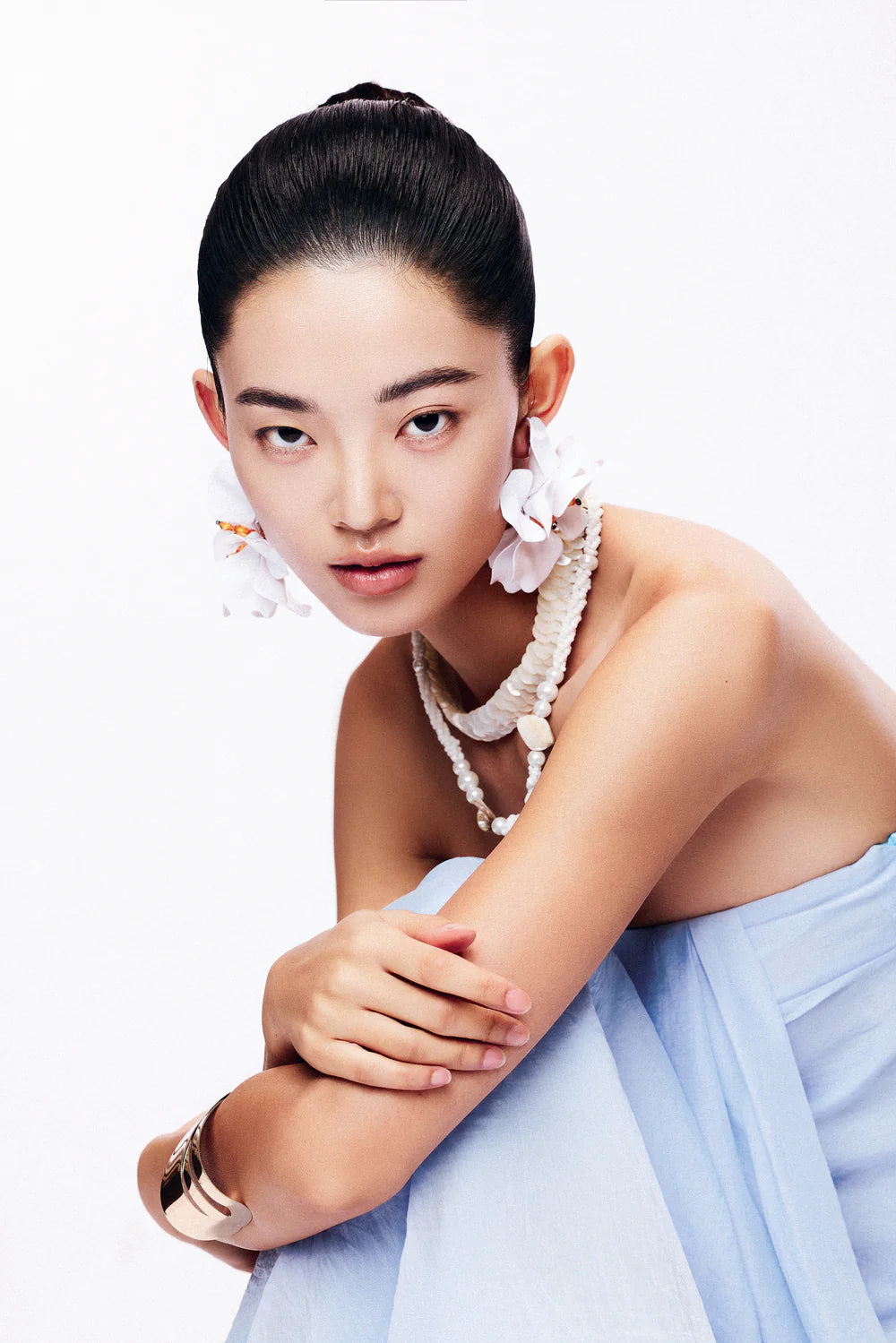 Alexa A-line Draped Chiffon Maxi Dress