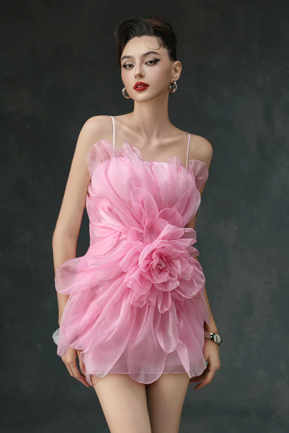 Rina Babydoll Applique Mini Dress