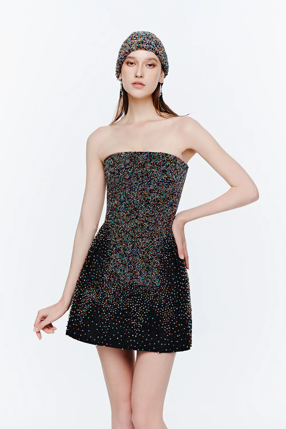 Penelope Straight Across Bead Mini Dress
