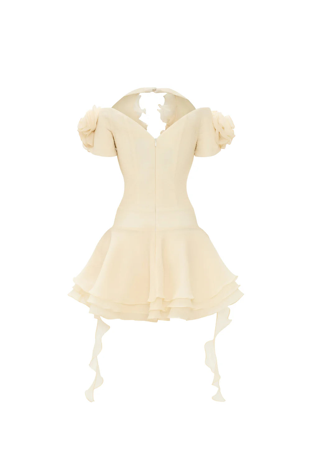 Fleur de Soleil Puff Sleeve Ruffle Mini Dress
