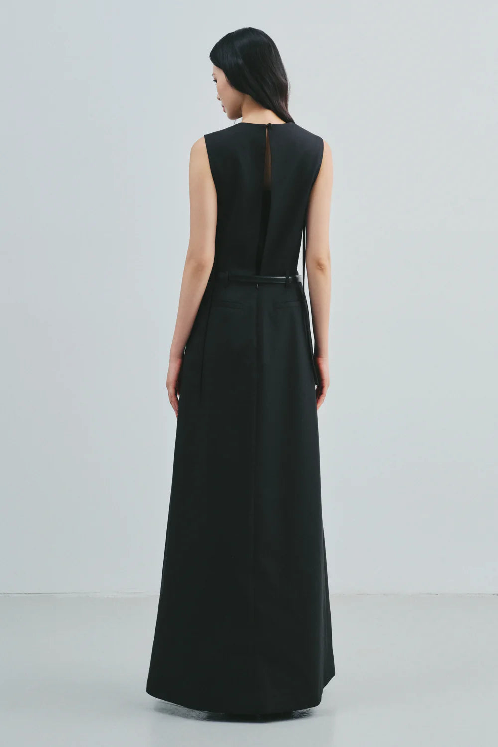 Hestia V-Neck Twill Maxi Dress