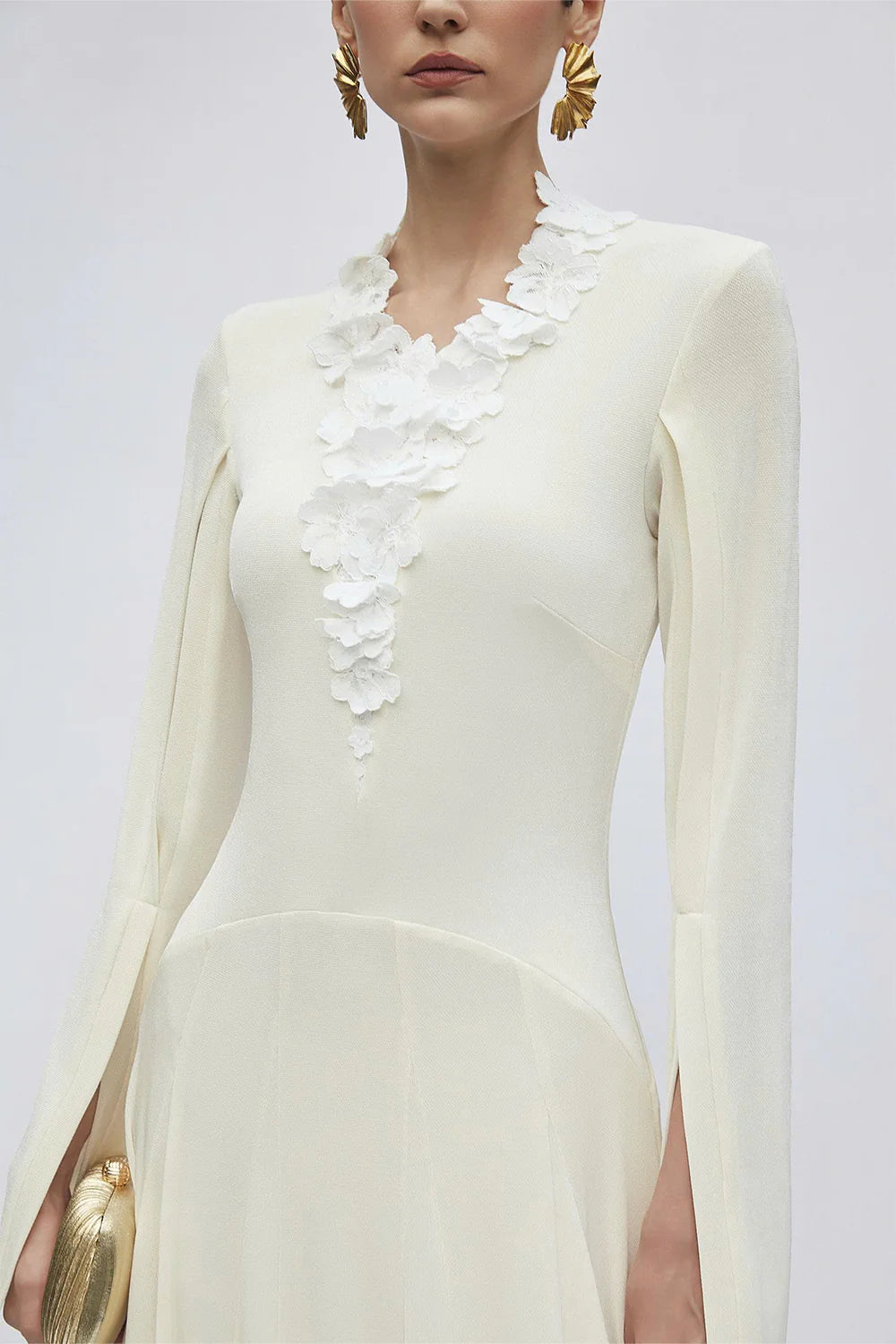 Imogen Split Sleeve Applique Maxi Dress