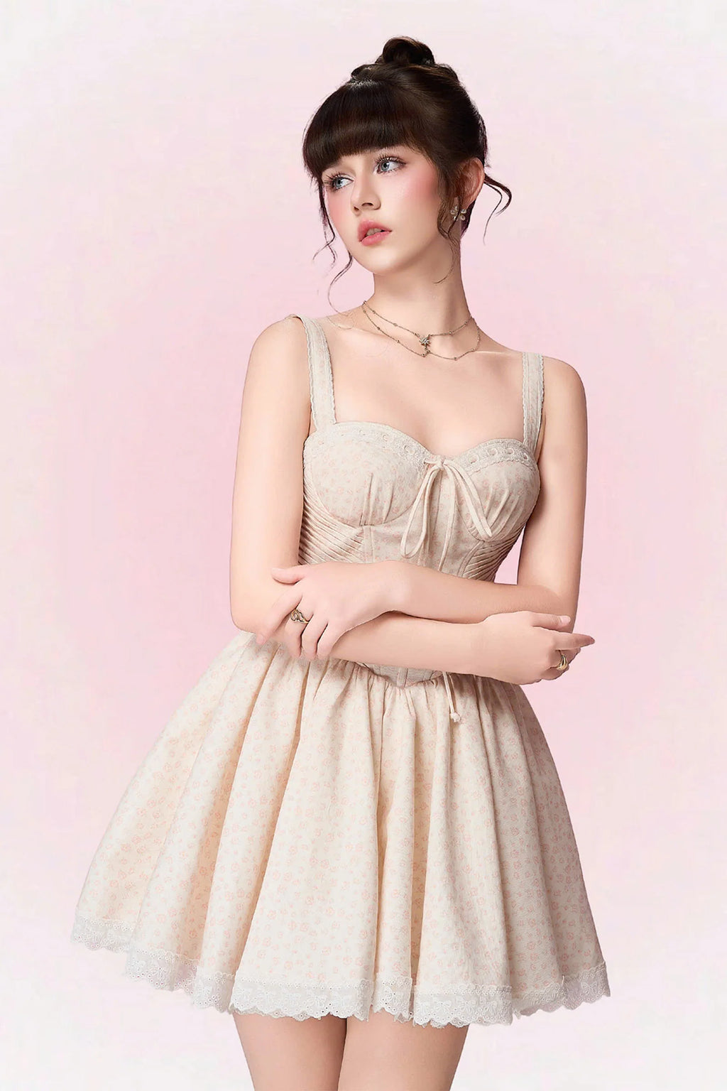 Iris Sweetheart Ribbon Mini Dress