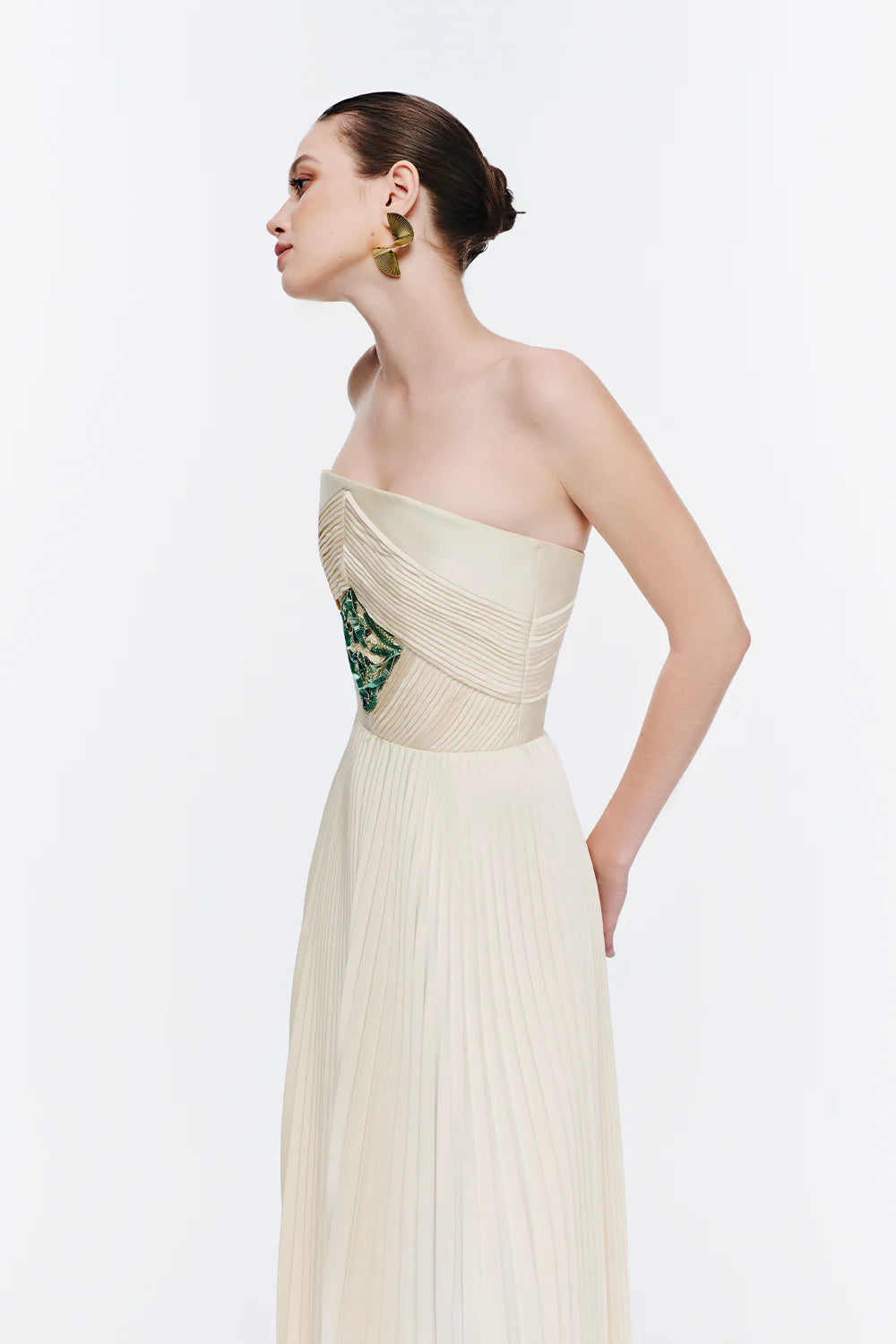 Celeste Straight Across Bead Maxi Dress