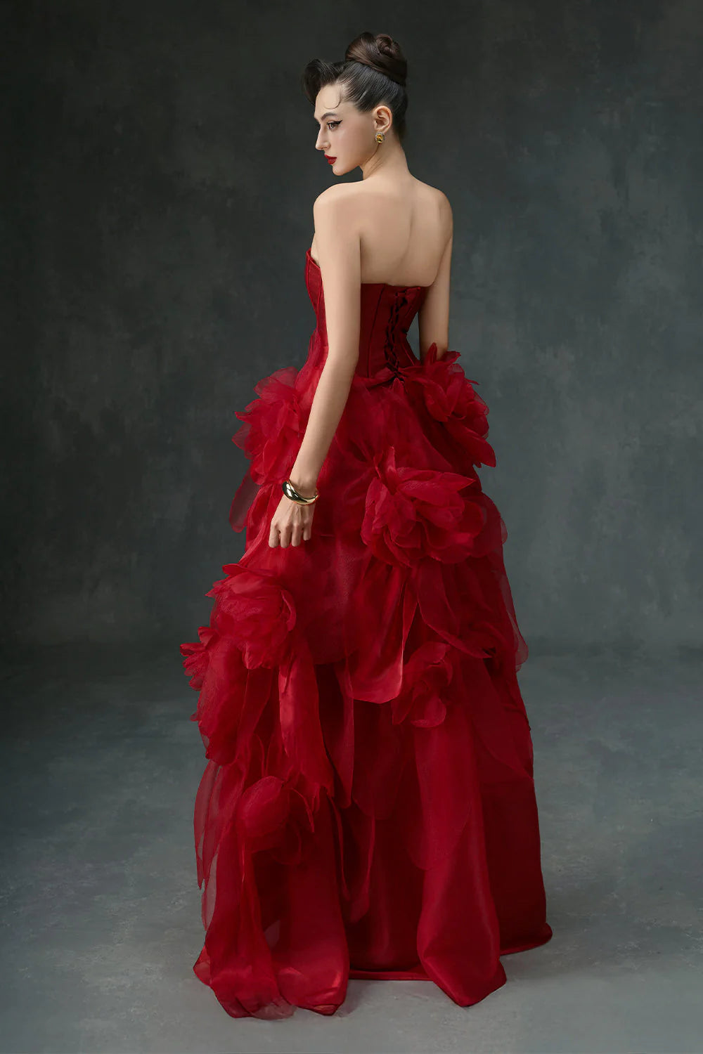 Kaela Ball Gown Applique Maxi Dress