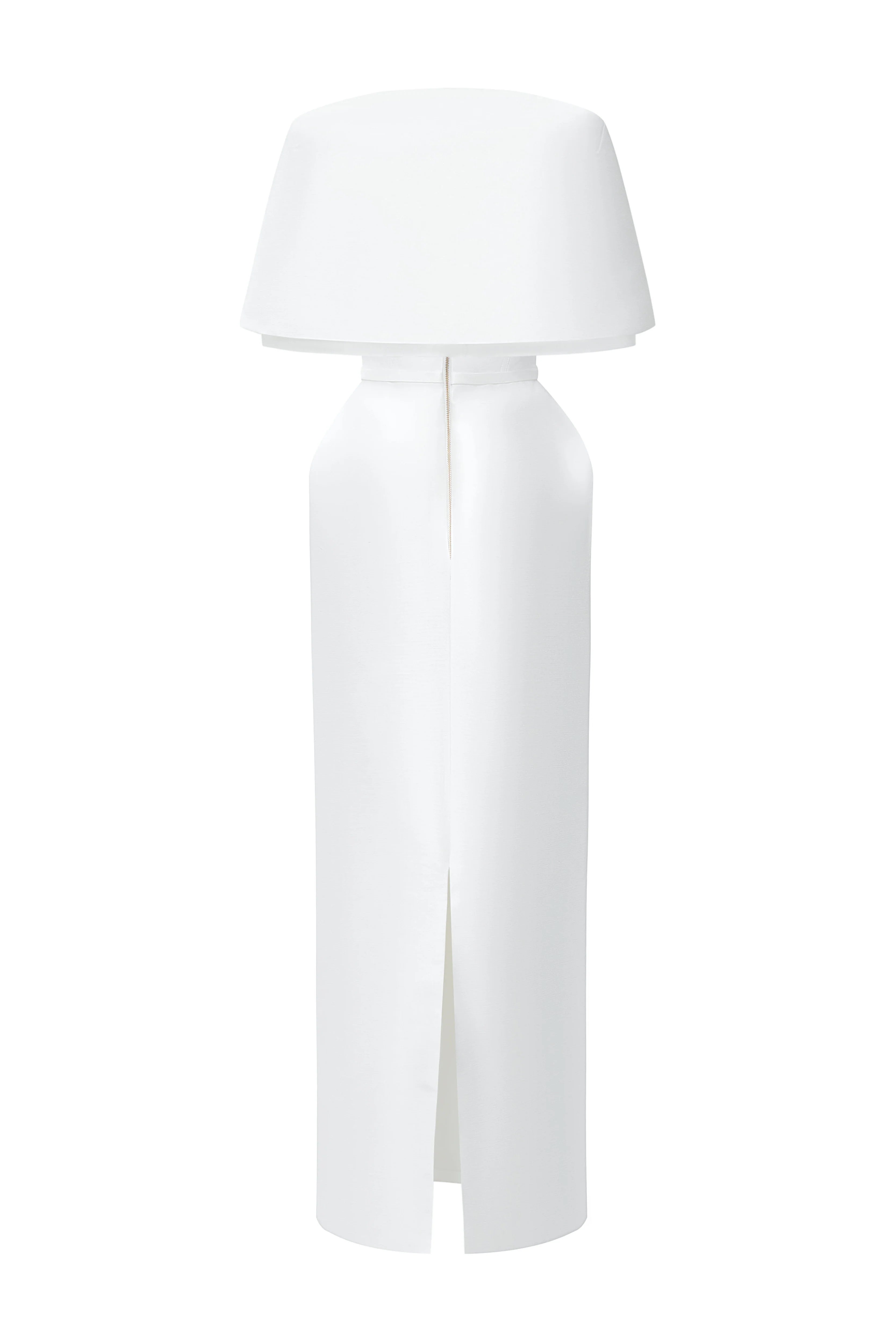 Marcele Pegged Square Neck Taffeta Maxi Dress