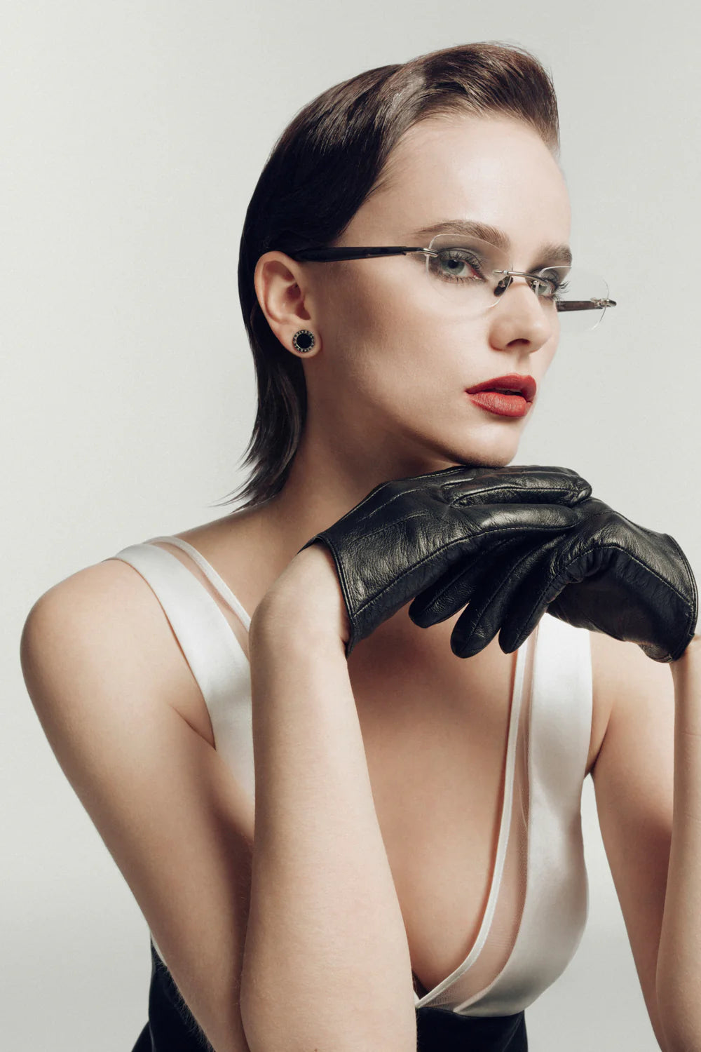 Massena Sheath V-Neck Sateen Maxi Dress