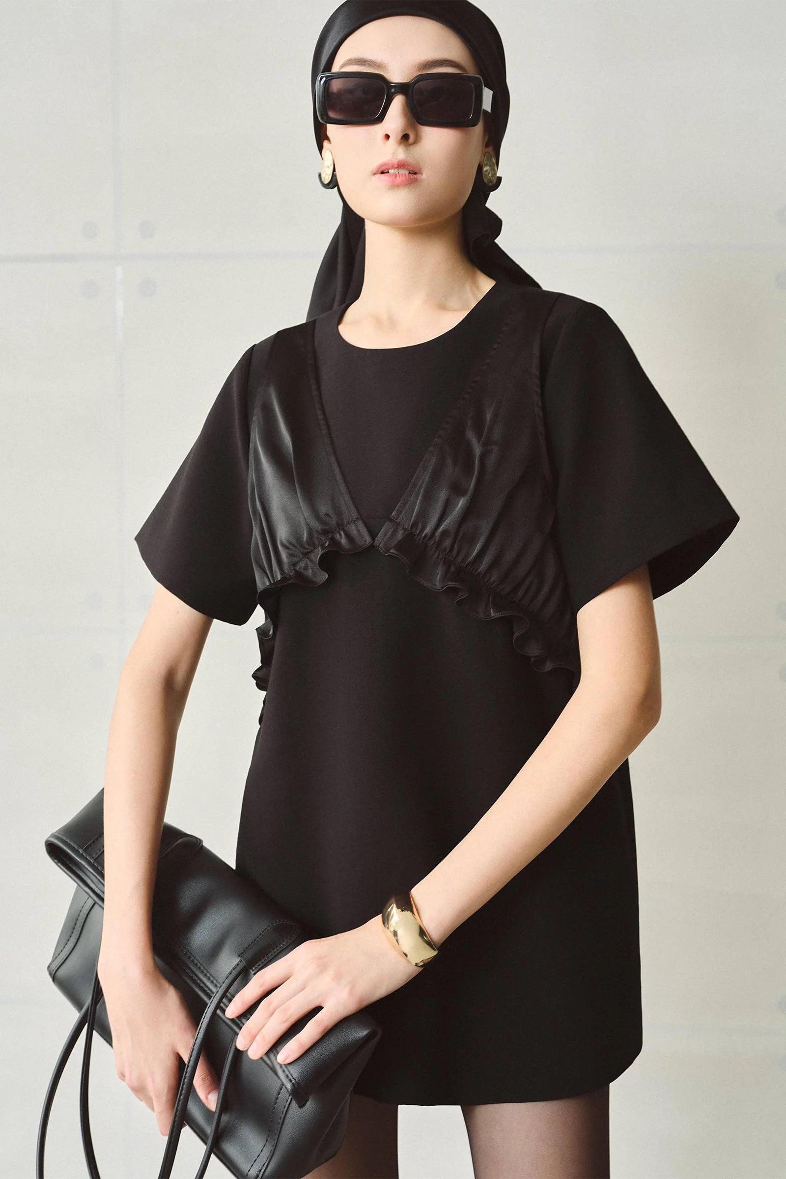 Vesper Straight Ruffle Mini Dress