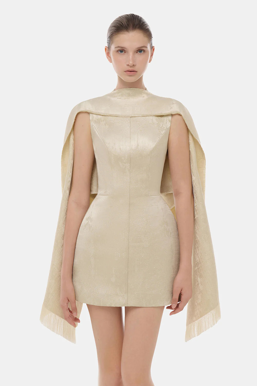 Lorraine Cape Fringe Mini Dress