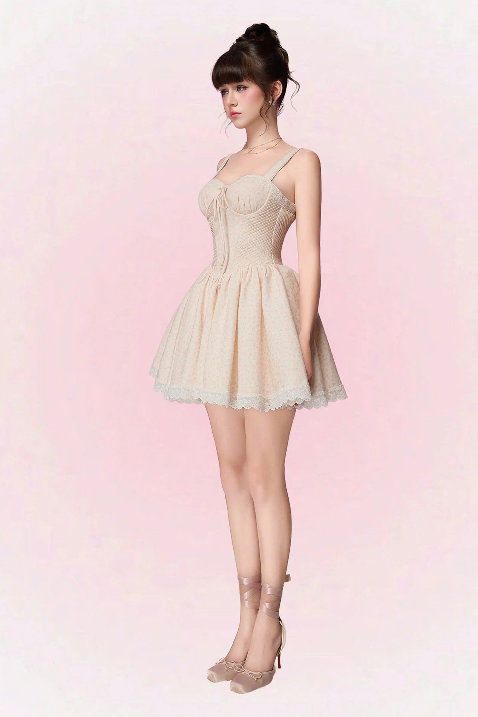 Iris Sweetheart Ribbon Mini Dress