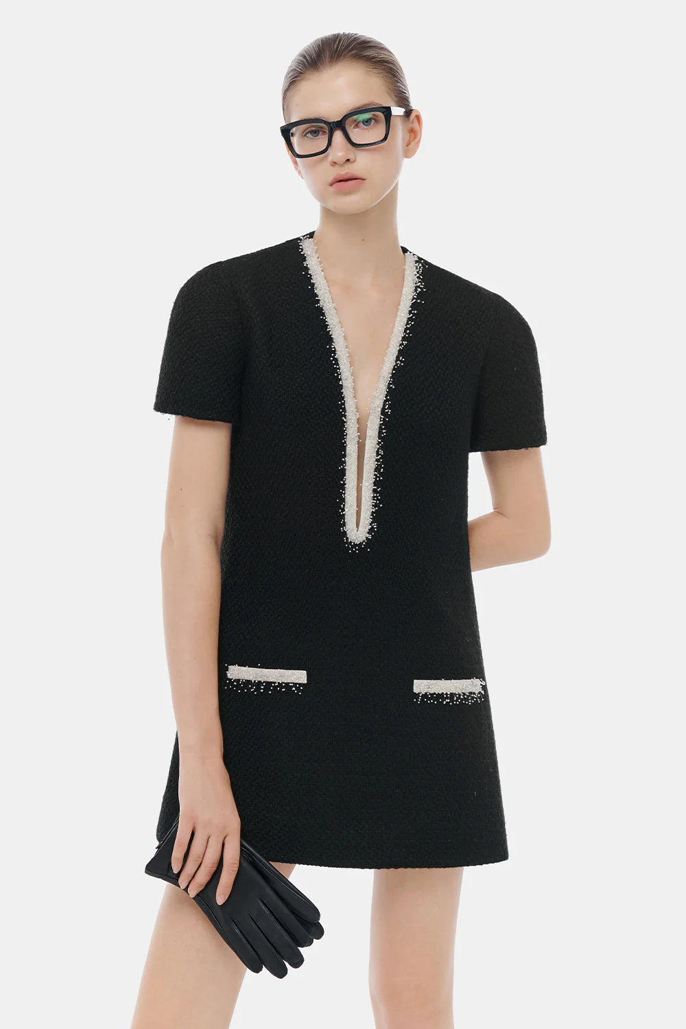 Margot V-Neck Fringe Mini Dress