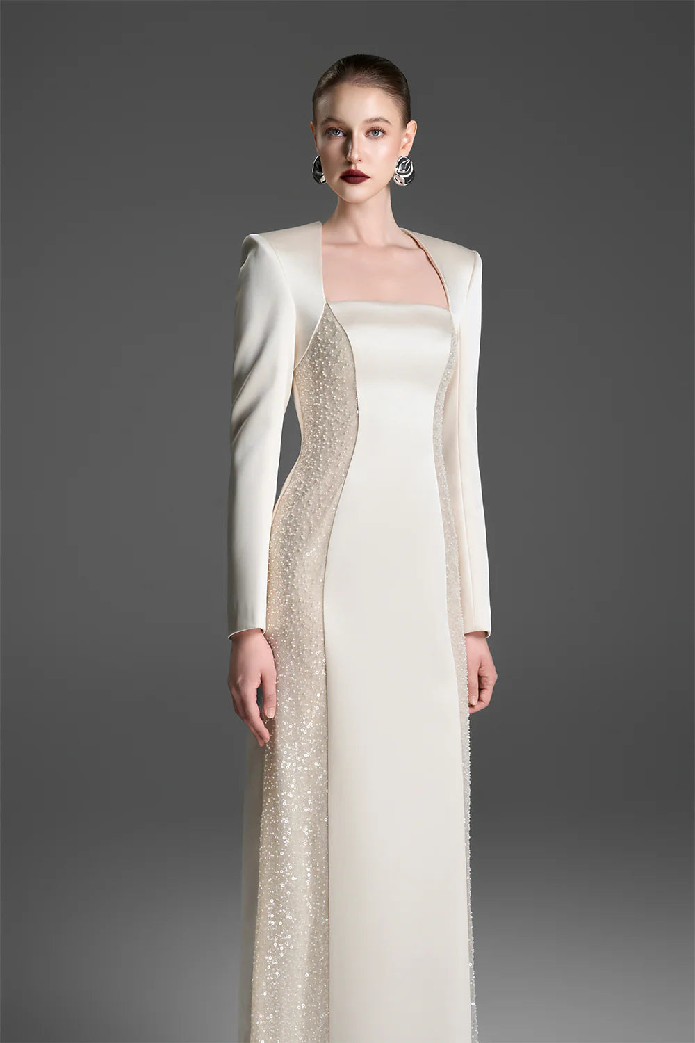 Alina Square Neck Sequin Maxi Dress