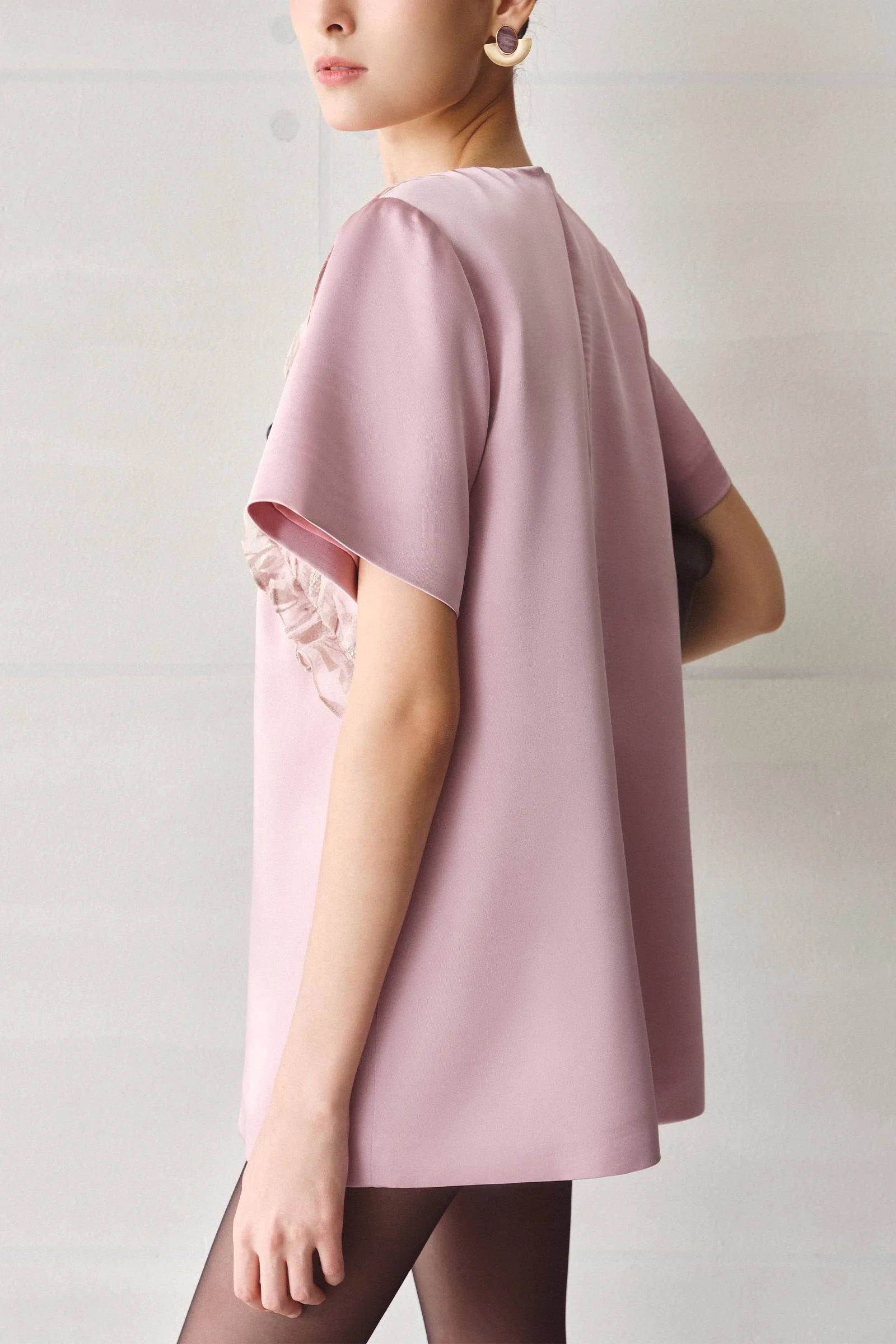 Mira Round Neck Ruffle Mini Dress