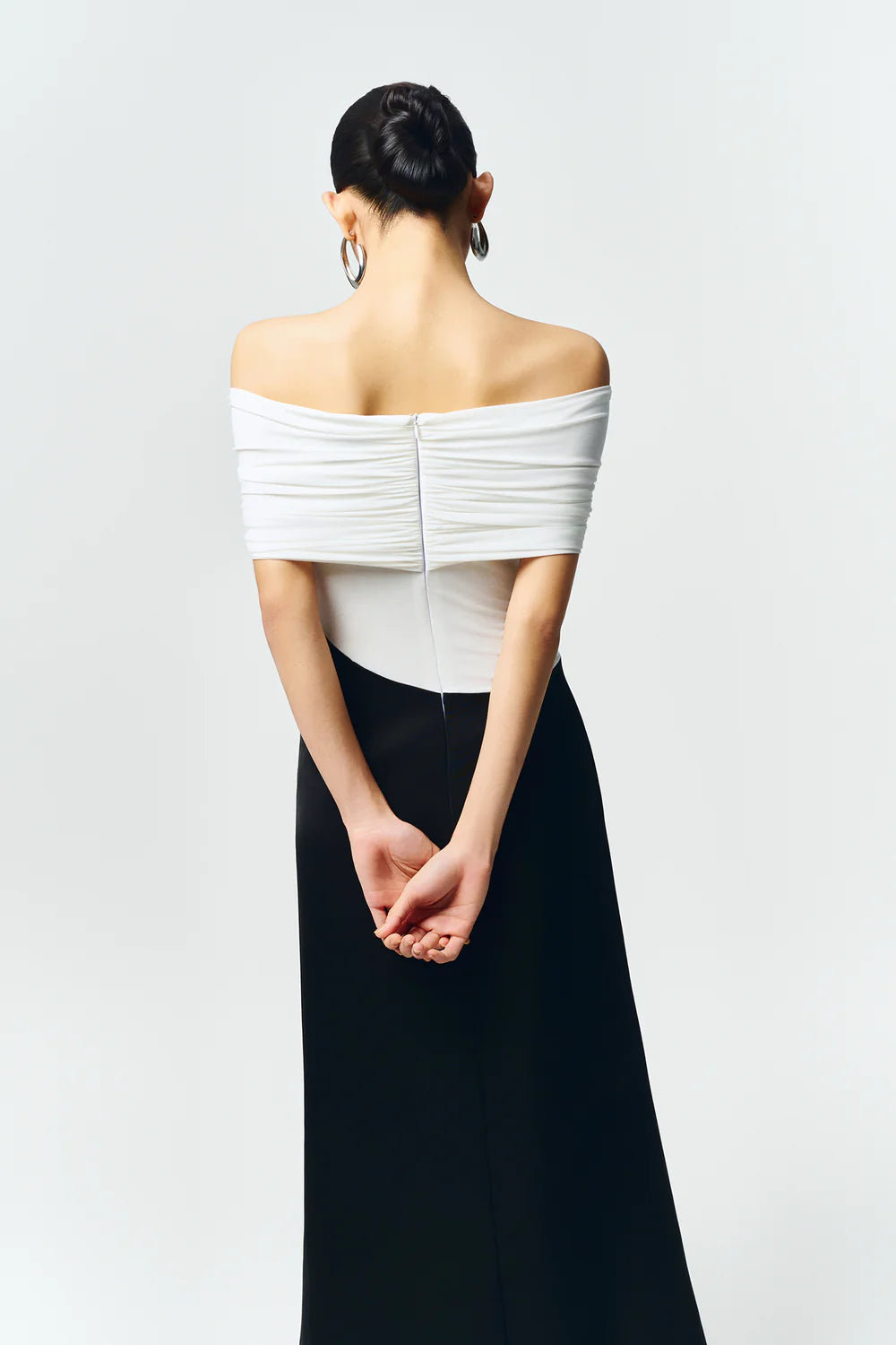 Silvera Off-Shoulder Gathering Maxi Dress