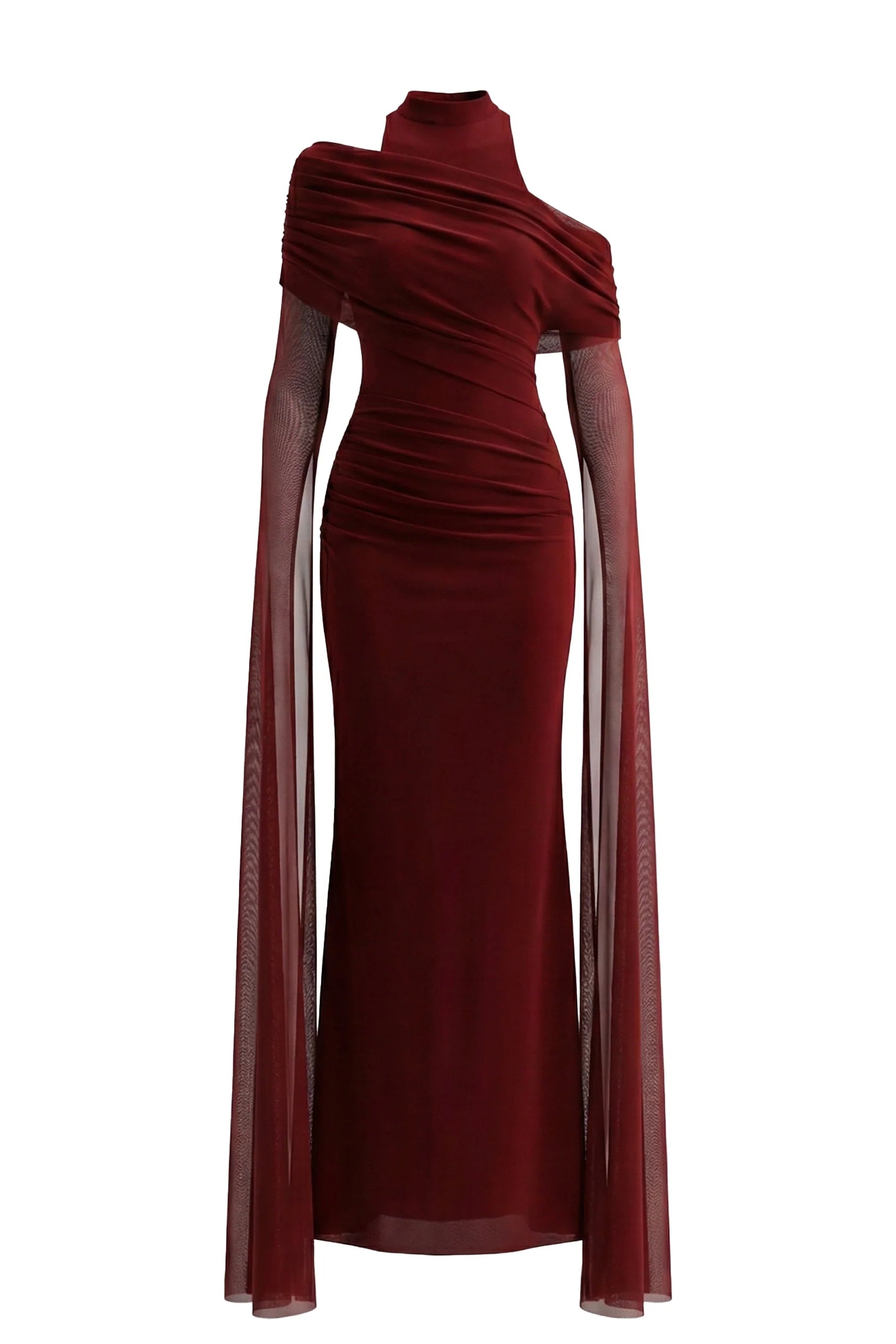 Raviena High Neck Gathering Maxi Dress