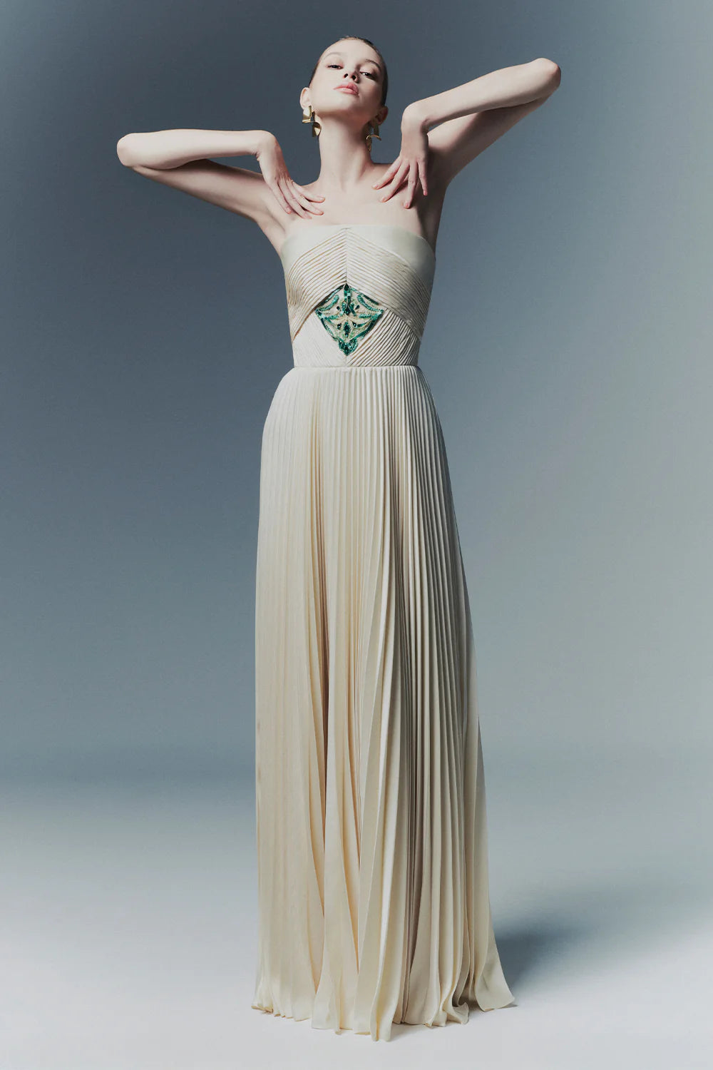 Celeste Straight Across Bead Maxi Dress