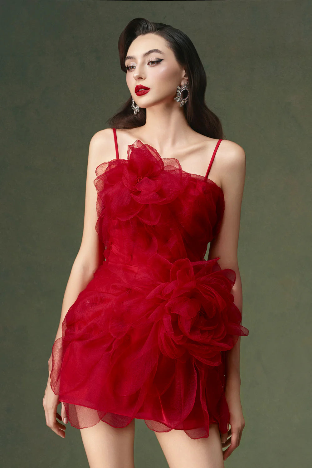 Lysa Square Neck Applique Mini Dress