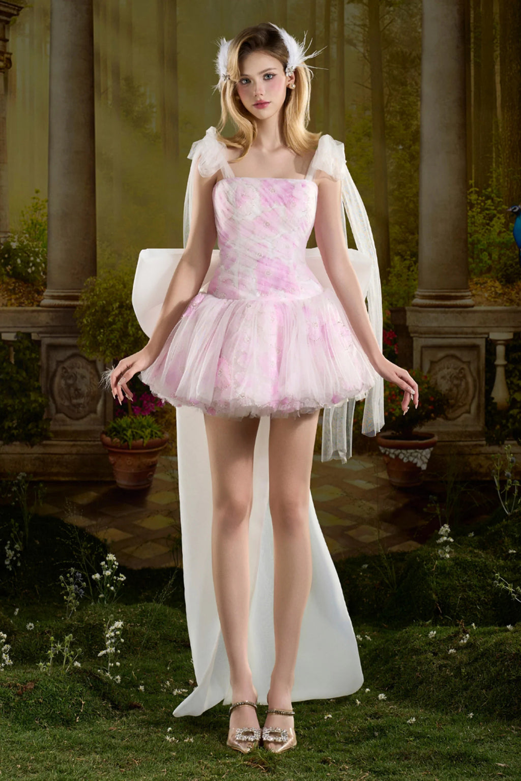 Lizzie Puff Sleeve Gathering Mini Dress