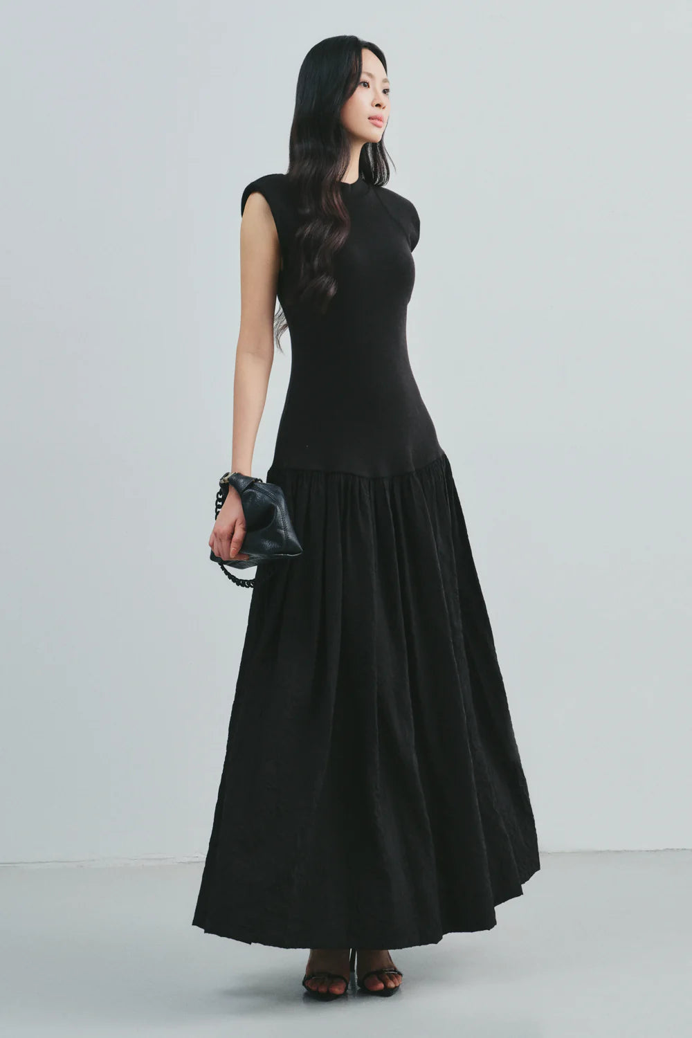 Aneira A-line Gathering Maxi Dress