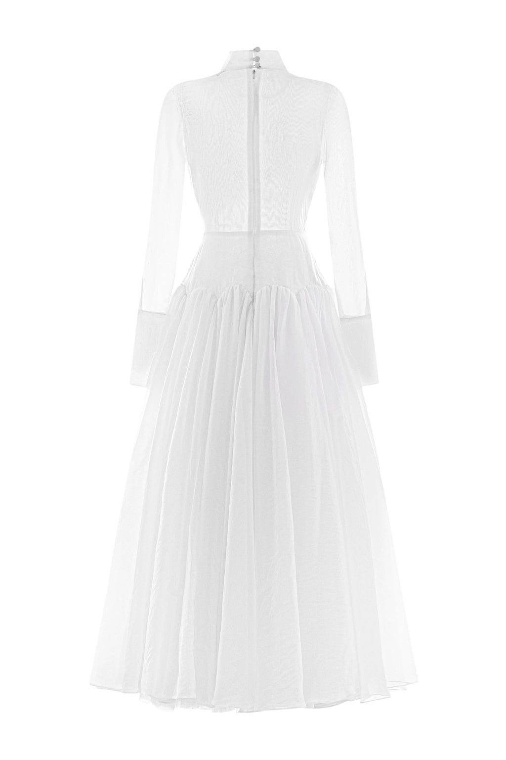 Angela High Neck Gathering Midi Dress