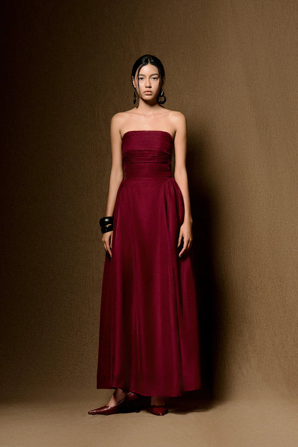 Willow Straight Across Draped Maxi Dress