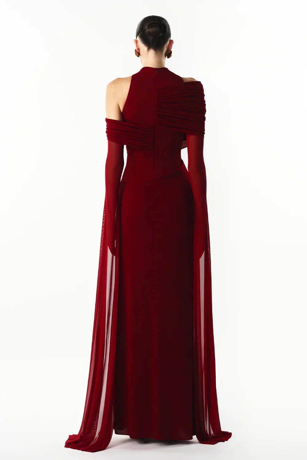 Raviena High Neck Gathering Maxi Dress