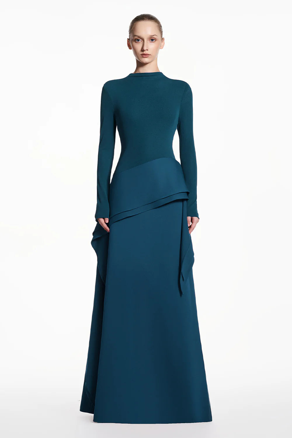 Selin High Neck Draped Maxi Dress